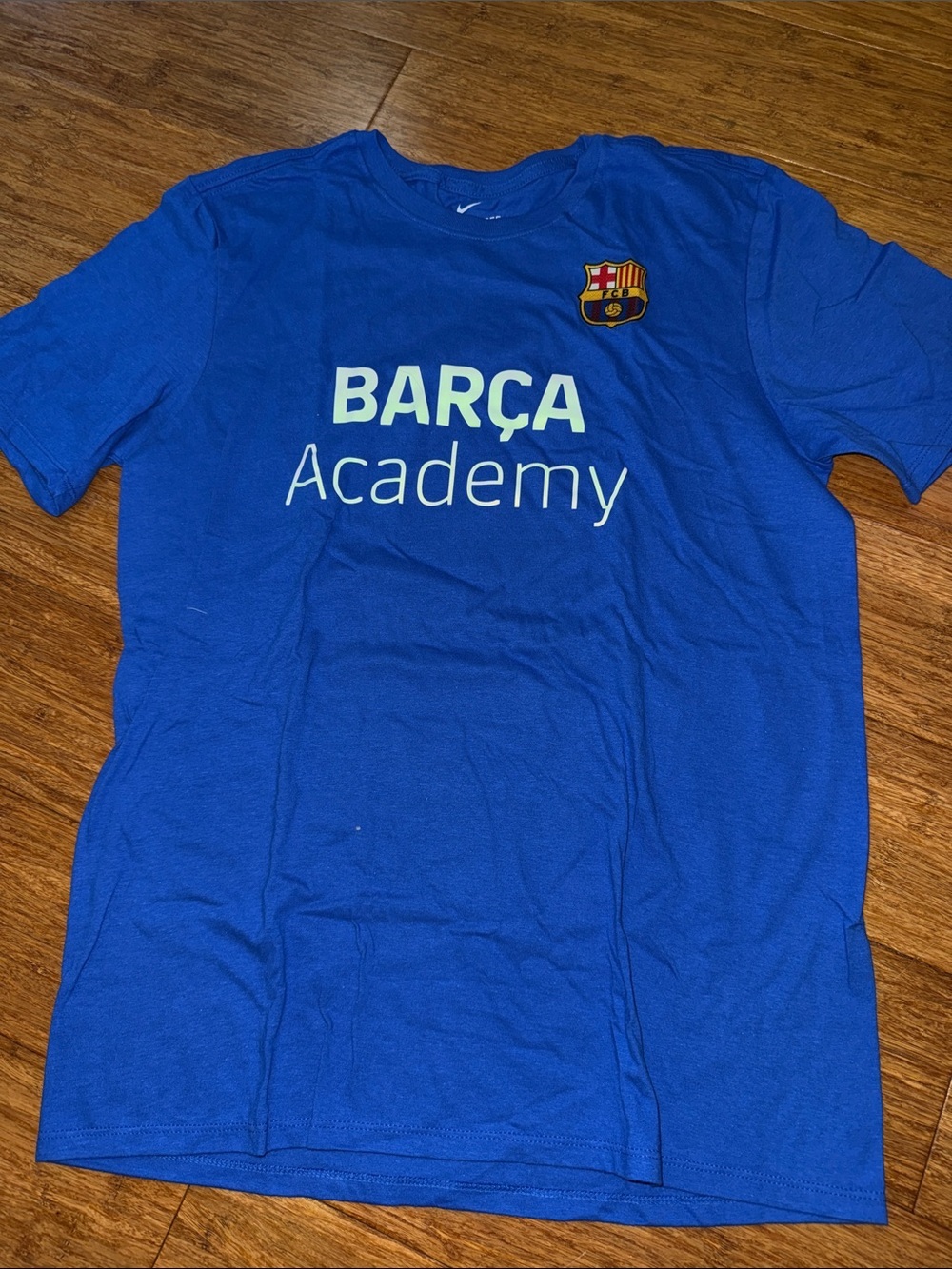 Nike Barca Academy FCB royal blue tshirt size medium NWOT